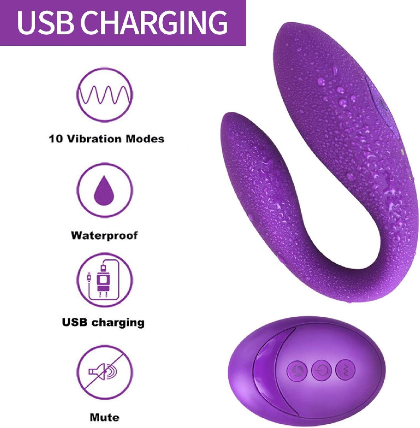 CRYPY Vibrador inalámbrico Juguetes para Adultos USB Dildo ...