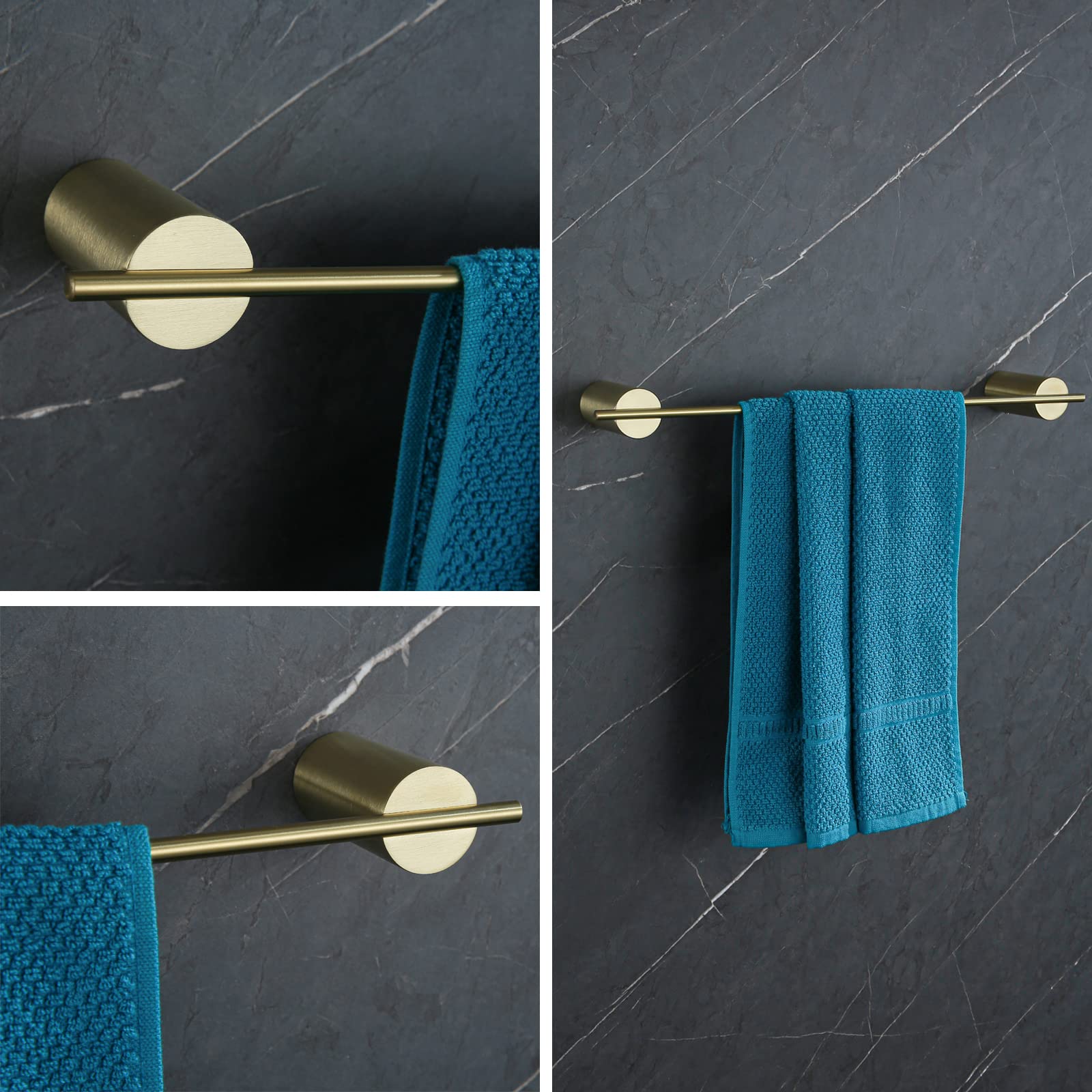 RANDOM Toallero dorado cepillado para barra de 18 pulgadas, soporte para toallas de mano para baño, cocina, accesorios de montaje en pared, 96068-2-18BG