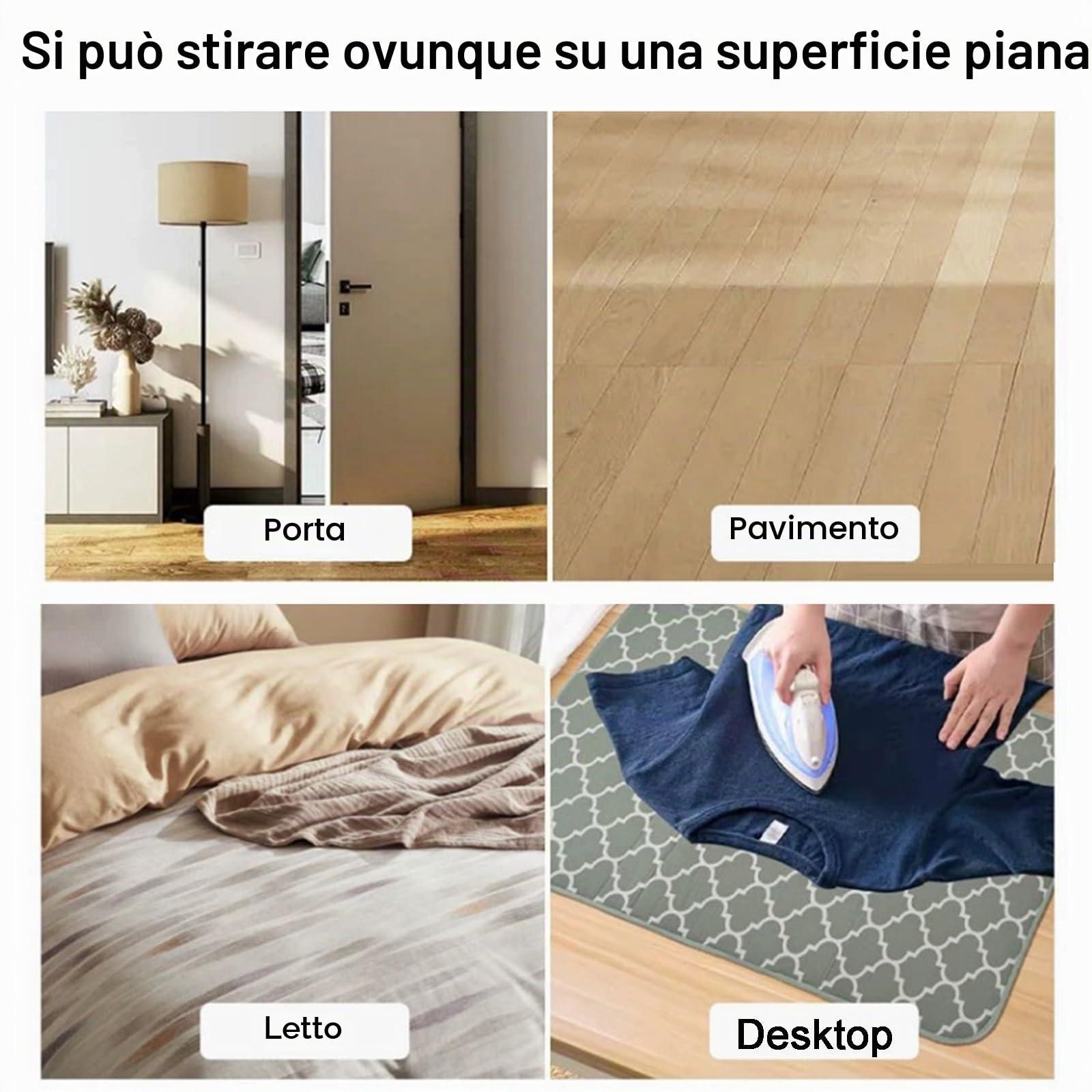 Telo per Stirare sul Tavolo con Cuscinetto in Silicone, Telo da Stiro per Tavolo con Design Innovativo a 6 Strati - Resistente al Calore e Portatile(Size:55 * 31in/140 * 80cm)