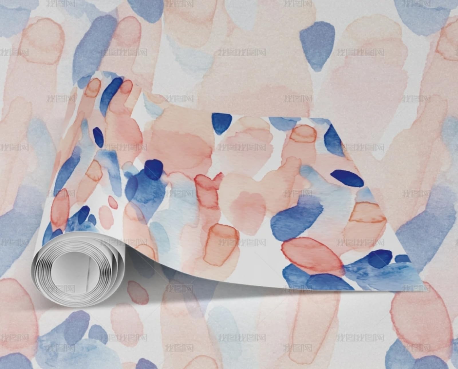 Papier peint autocollant Graffiti rose bleu lavable et imperméable 45x600cm