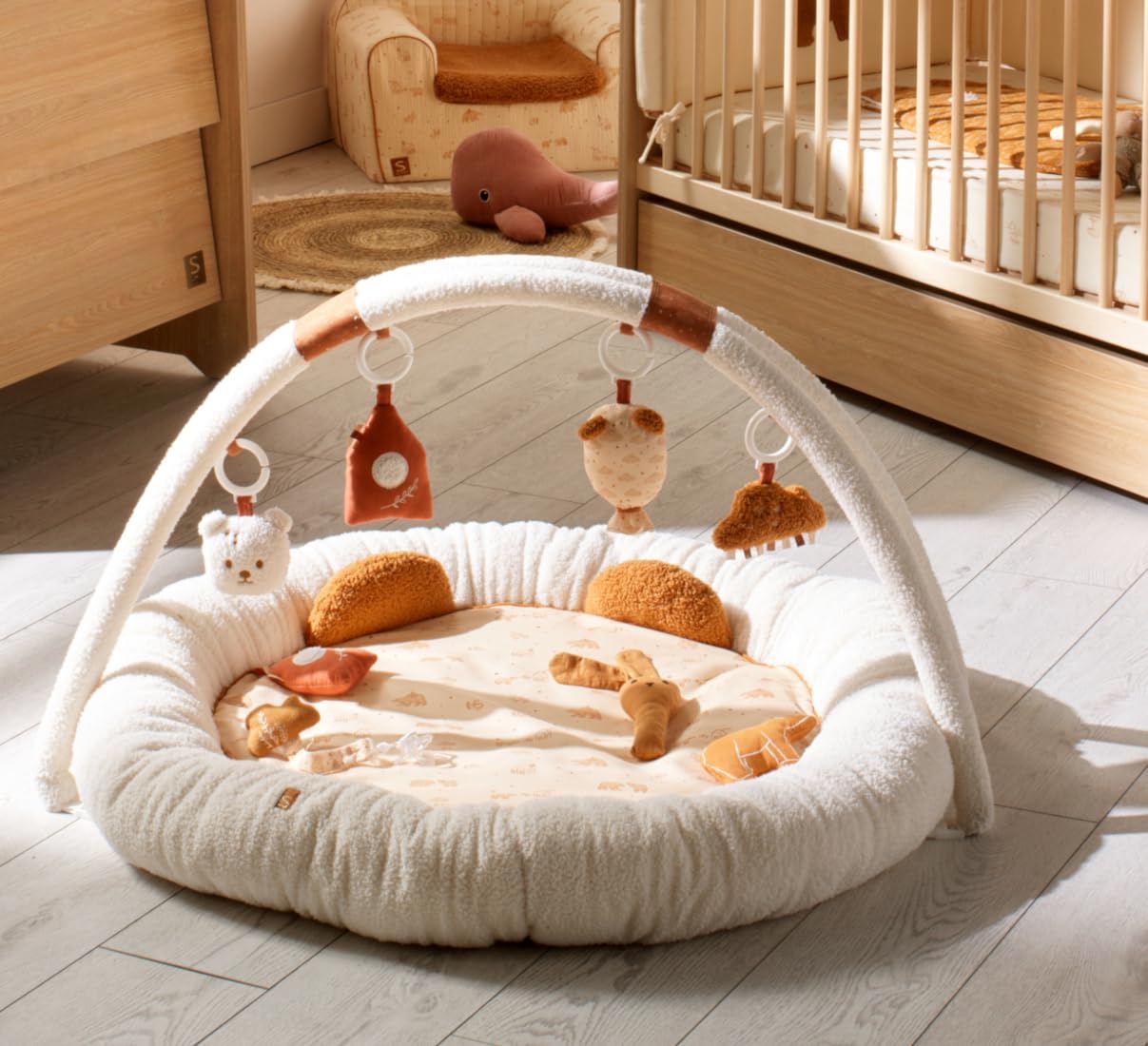 Tapis d'éveil ours en bouclette beige