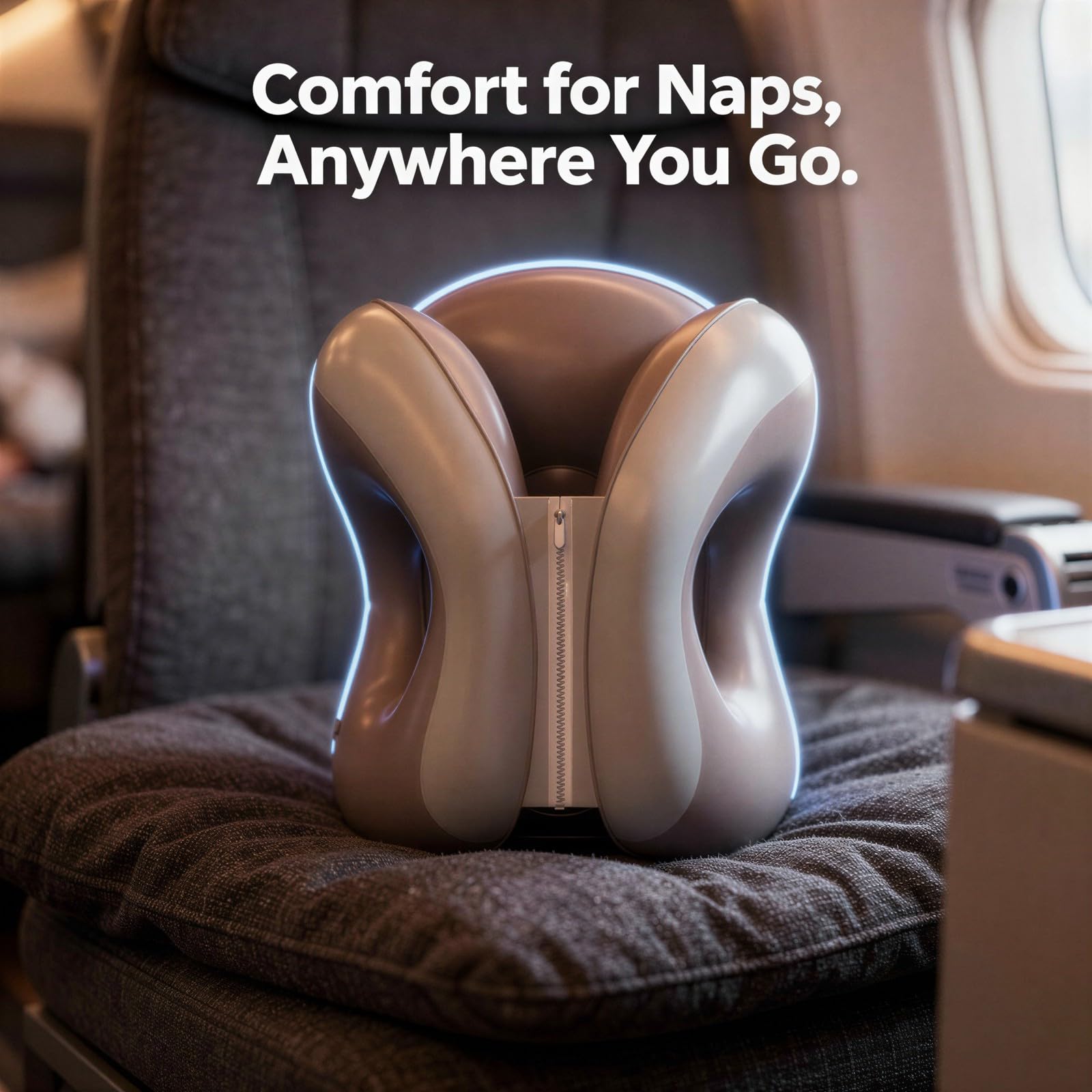 Oreiller Gonflable Gris Multifonction pour Voyage, Soutien Stable de la Nuque pour la Sieste, Coussin d'appui en PVC Portable pour Bureau, Classe, Voiture, Train, Avion, 31 x 31 x 36 cm