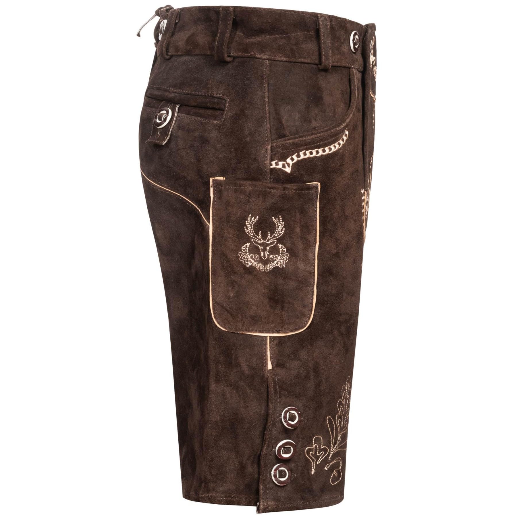 ALESSANDRO SALVARINI Pantaloni da uomo in pelle (46-60) – con bretelle, in vera pelle – AS451