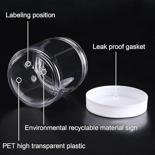 Miniatura 4 de Empty - 12 recipientes de plástico transparente con tapa para productos de belleza, manualidades y otros, 8 onzas