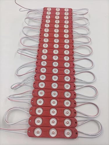 Módulo LED rojo DC12V 1.2W para letreros publicitarios de caja de luz de letras con cinta adhesiva trasera (paquete de 200 unidades)