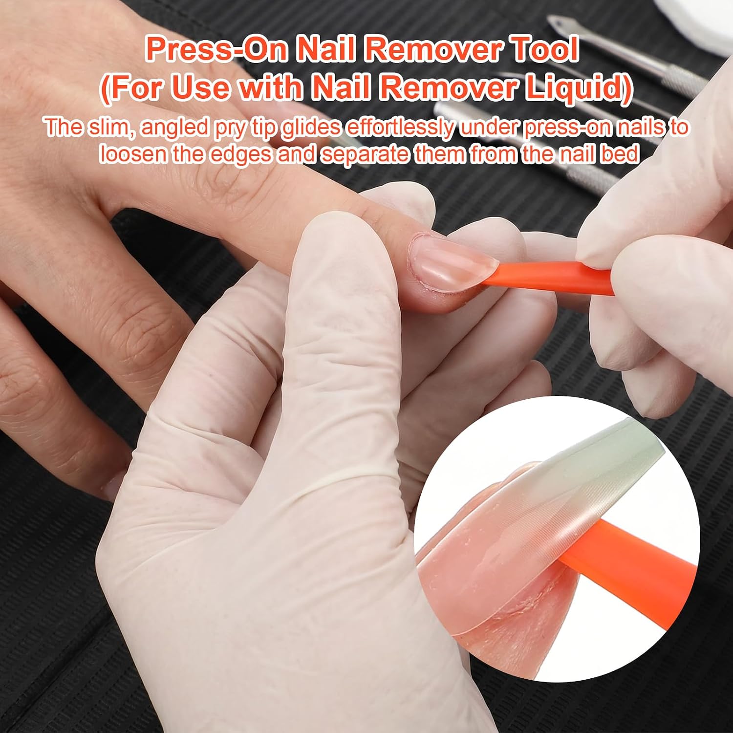 Amabro 8Pcs Press On Nail Applicator Tools Set, Tool Both Ends Can Be Used Silicone Suction Cup Lifter and Pry Bar for Easy Nail Tips Change Damage-Free Suitable for Beginners DIY Professional