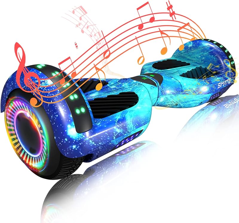 SIMATE Hoverboard, Bluetooth todo terreno Hoverboards con luces LED y control de aplicación, regalos para niños, adultos, niñas y niños, para todas las edades