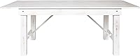 Vista 7 de Flash Furniture HERCULES Series - Mesa de granja plegable rectangular de pino macizo rústico antiguo de 7 x 40 pulgadas