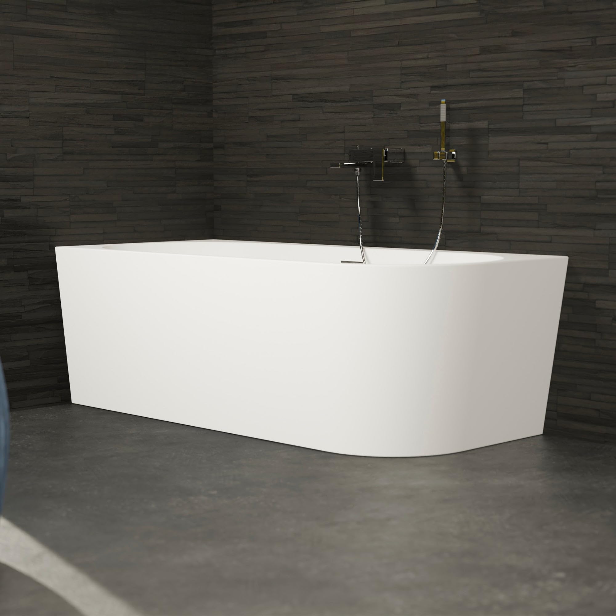 CAPRI GAUCHE - Vasca freestanding a parete Sinistra L 160 x l 76 cm, by SPALINA