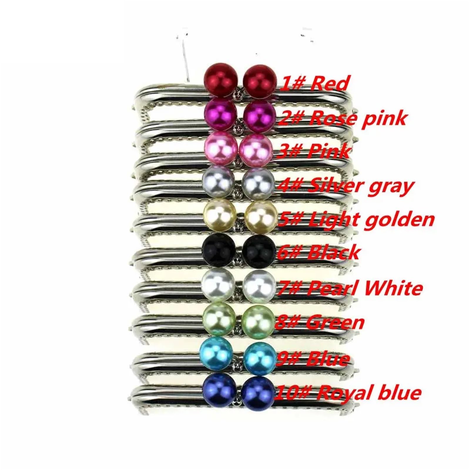 Lote de 10 cierres de metal plateados con forma de perla de caramelo de 0,5 cm for bolso, accesorios for manualidades