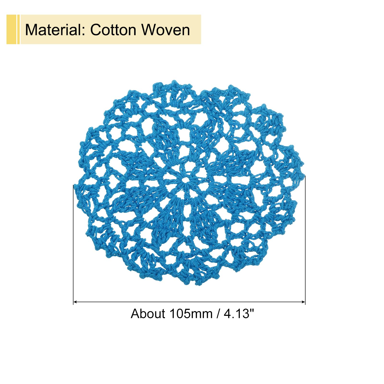 uxcell Fabric Coasters, 4pcs 4", Cotton Woven Crochet Doilies - Image 2