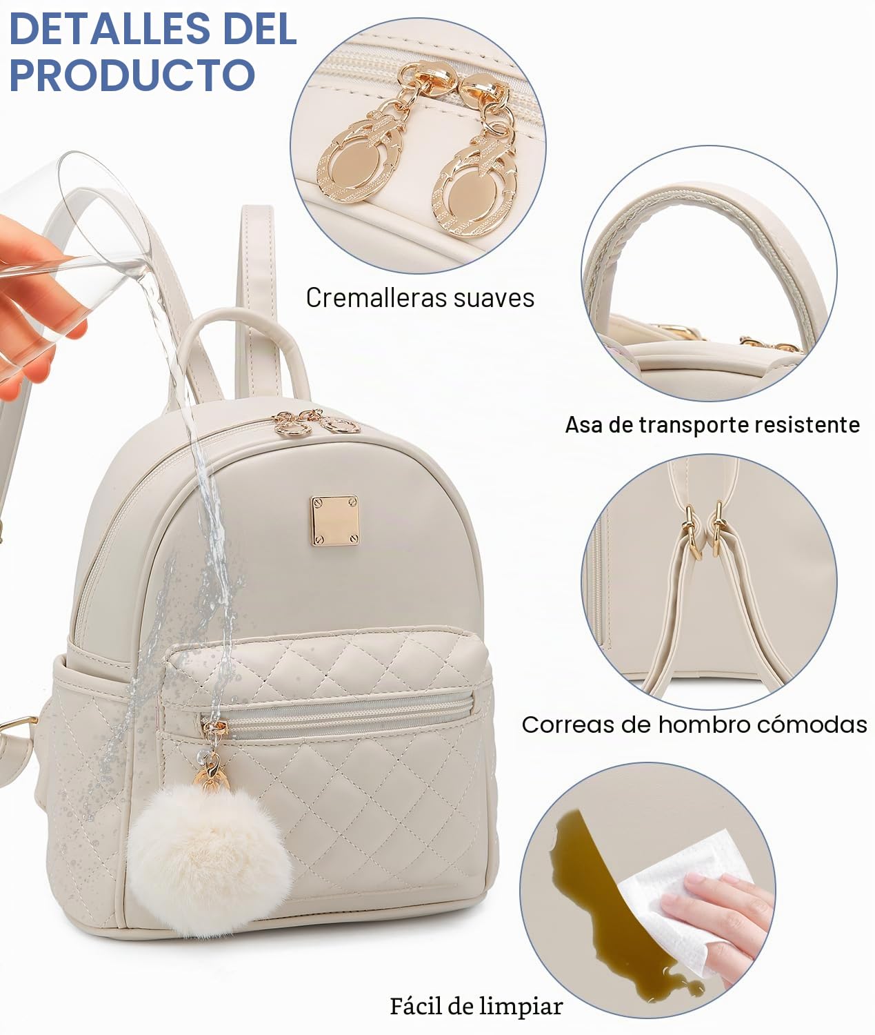 Mochila pequeña de moda para niñas, bolso pequeño y bonito de cuero a cuadros, mochilas para mujer, bolso pequeño