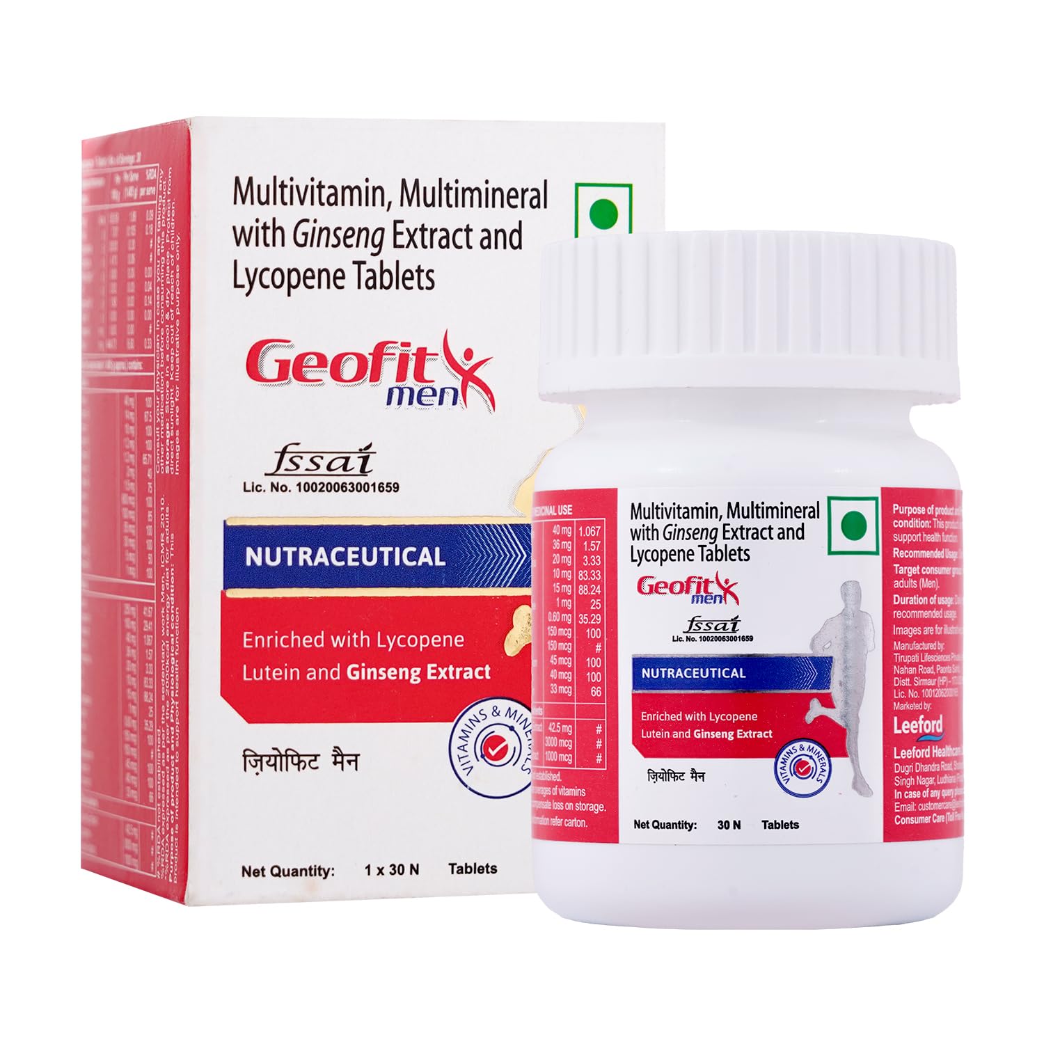 Geofit Multivitamin Tablet for Men with Calcium, Vitamin D3 & B12 for Bone Strength, Heart Health & Immunity Health Supplements Multi Vitamin for Men Pack of 30 Tablets-picture-12