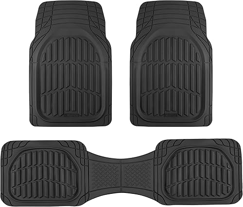 Miniatura 15 de Motor Trend FlexTough Tapetes de Piso para Autos, Tapetes de Auto Burdeos de Plato Hondo para Todo Clima, Impermeables Recortables a Medida