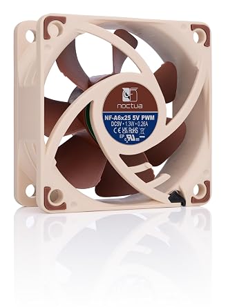 Noctua NF-A6x25 5V PWM, Premium Quiet Fan, 4-Pin, 5V Version (60mm, Brown)