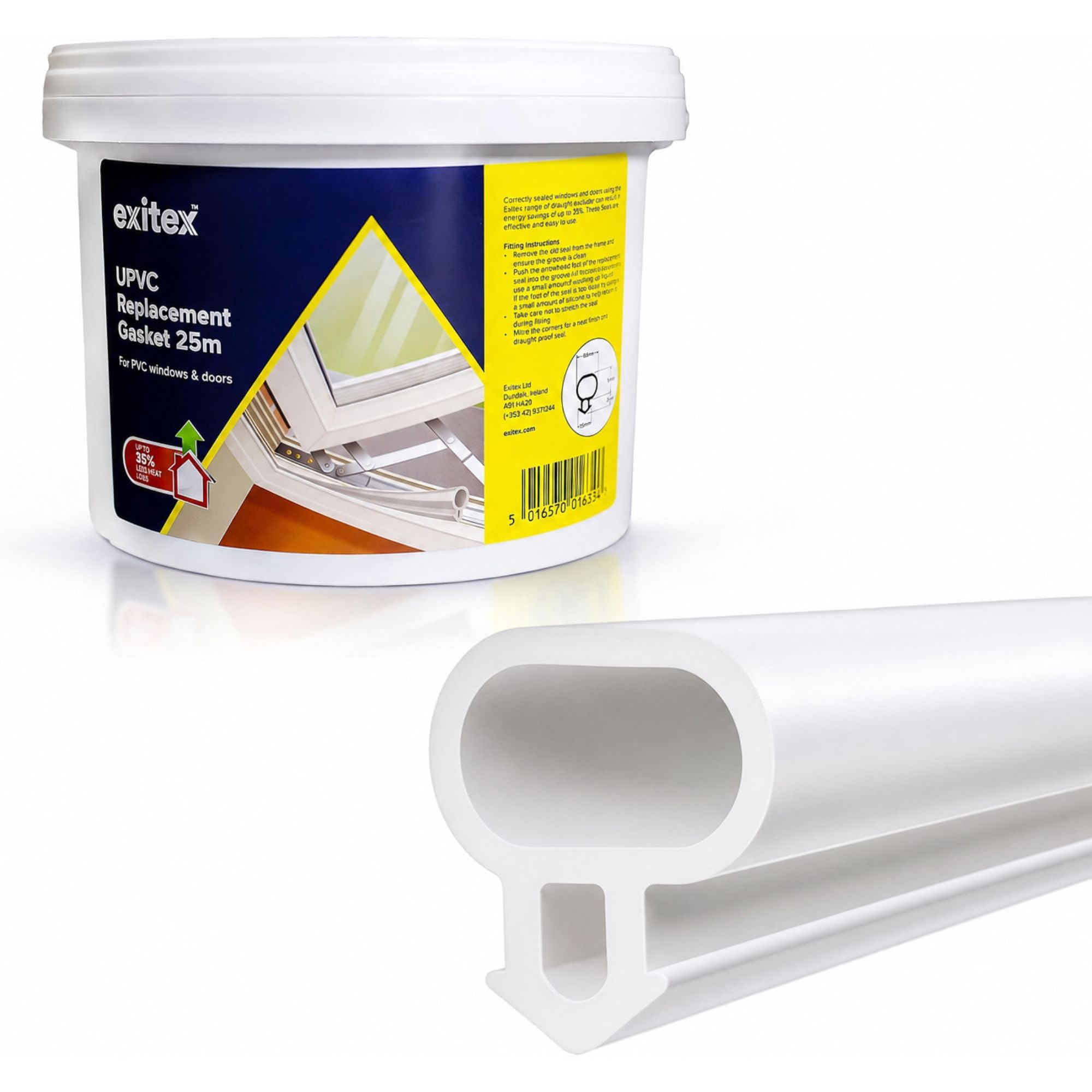 uPVC Push Fit Replacement Gasket Seal White 25m