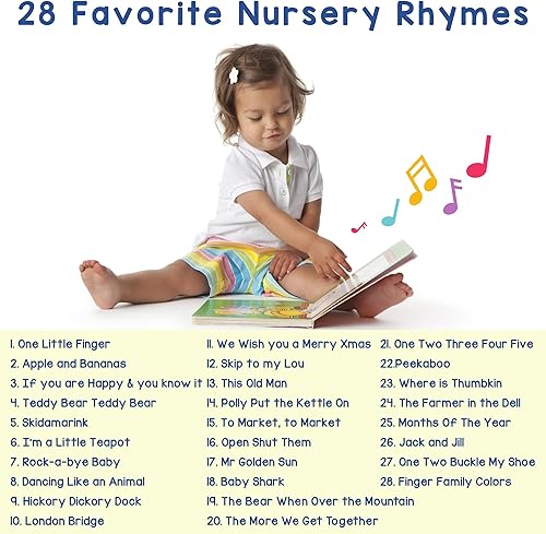 Miniatura 2 de LEARNING BUGS Divertidas rimas favoritas para guardería canta junto con 28 canciones de guardería, libros musicales para niños pequeños, libro de