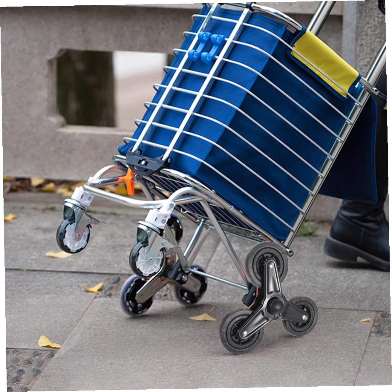 Ruedas Triangulares para Carrito de Compras de Servicio Pesado | Negro, Plástico E Hierro, Diseño Estable sin Sacudidas, para Carritos de Compra Verduras