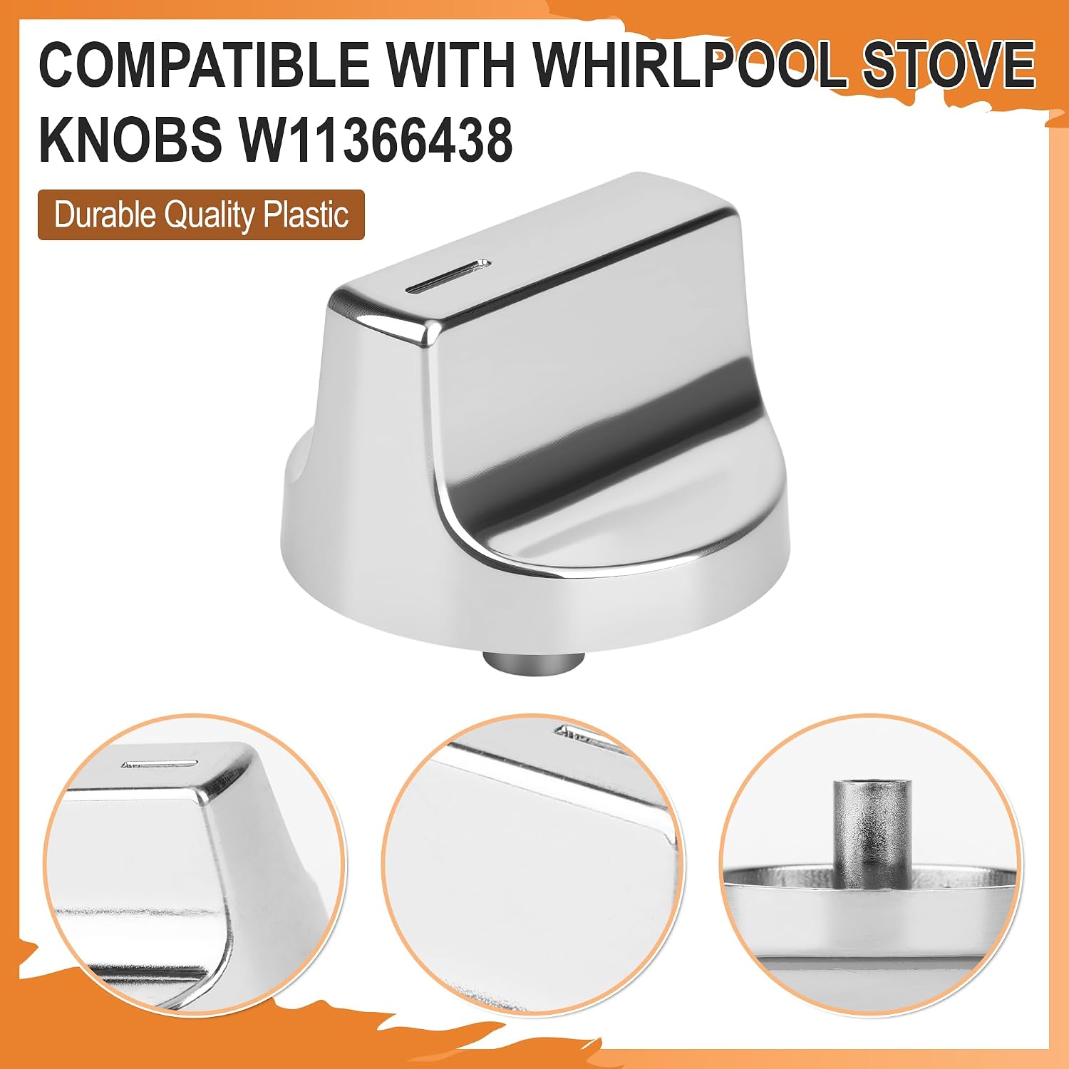 5 Pcs Compatibility Whirlpool Stove Knobs Replacement W11366438