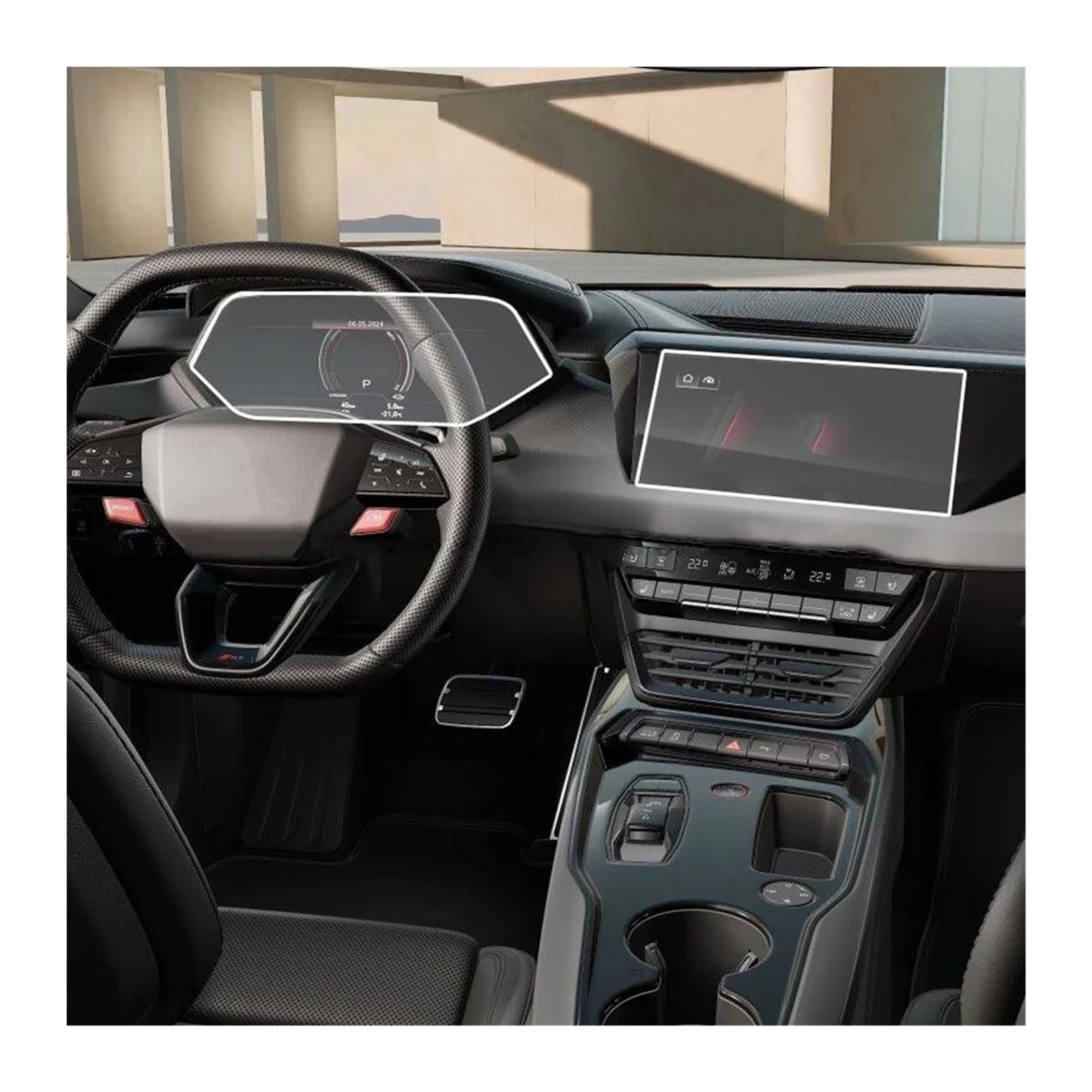 Protector de Pantalla de Cristal Templado para el salpicadero del Coche, Sistema de infoentretenimiento, GPS y Radio, para E-Tron S, GT y RS (2024-2025).
