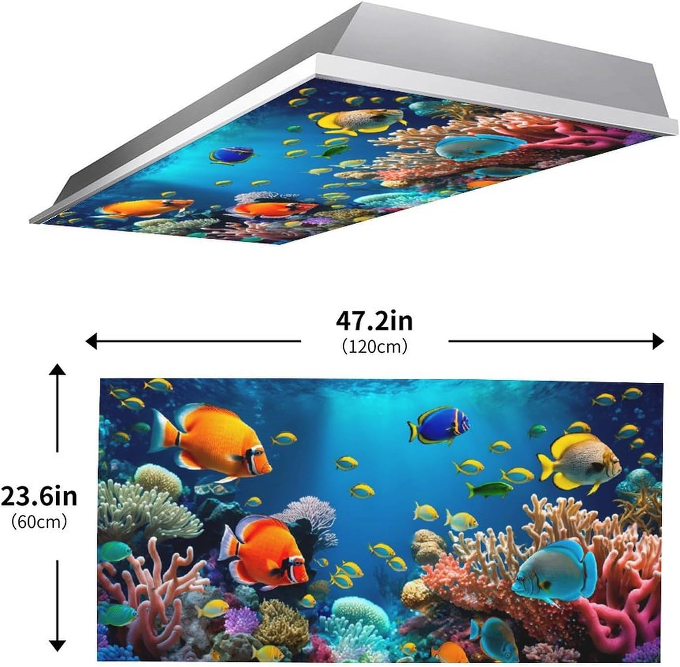 Sunnyhut 2 Pcs Fluorescent Light Covers for Ceiling Lights - Marine Life Magnetic Cover for Fluorescent Or LED Fixture - Must Haves for Teacher Supplies - Classroom, Home, Office Cubicle Decor image 4