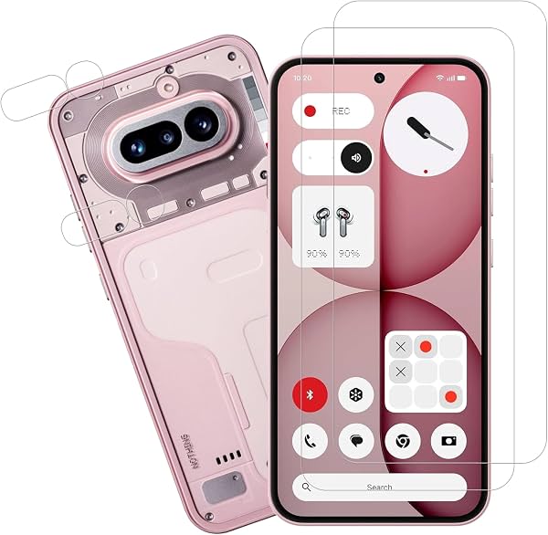 [2+2 Pack Vidrio Templado para Nothing Phone 4a Protector de Pantalla 2-Pack con Protector de Lente de Cámara 2-Pack