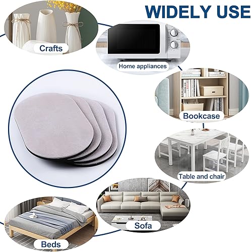 Miniatura 6 de Ezprotekt Paquete de 8 deslizadores reutilizables grandes para mover muebles para alfombras y suelos de madera dura, 9-12 pulgadas x 5-34 pulgadas,