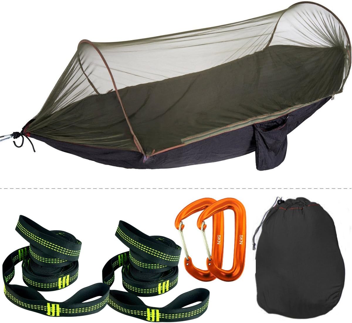 WintMing Camping Hammock with Mosquito Net Comes with 2 Tree Straps