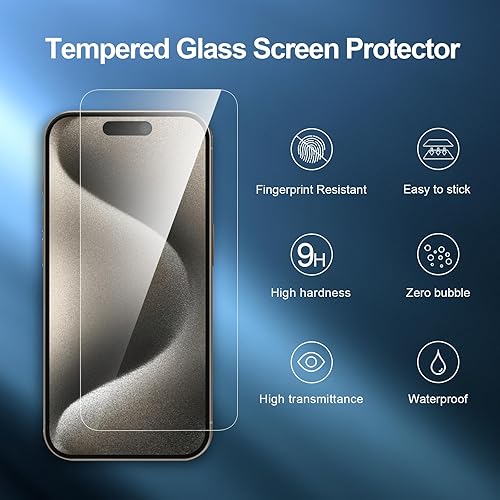 Miniatura 221 de NEW'C - Paquete de 3 protectores de pantalla para iPhone 14, iPhone 13, iPhone 13 Pro (6.1 pulgadas), protección mejorada de vidrio templado