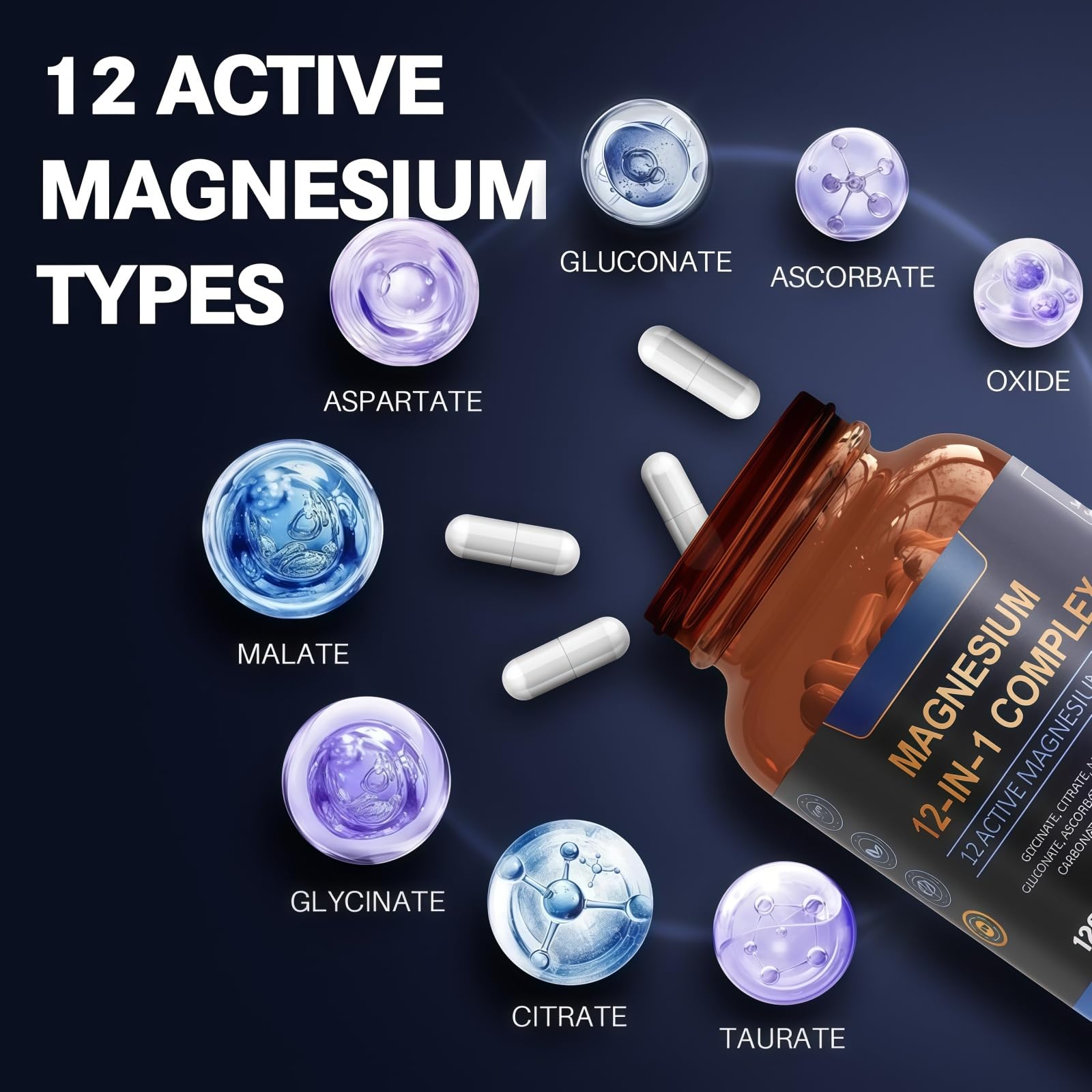 Mit Magnesium angereicherte Körperpflegekapseln, Multi-Typ-Magnesiumkomplex-Pflegemischung, natürliche mineralische Körperpflegekapseln