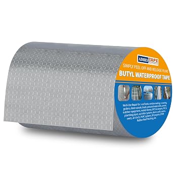 ADHES Waterproof Tape Butyl Tape 20cm x 5m Silver Aluminum Foil Tape