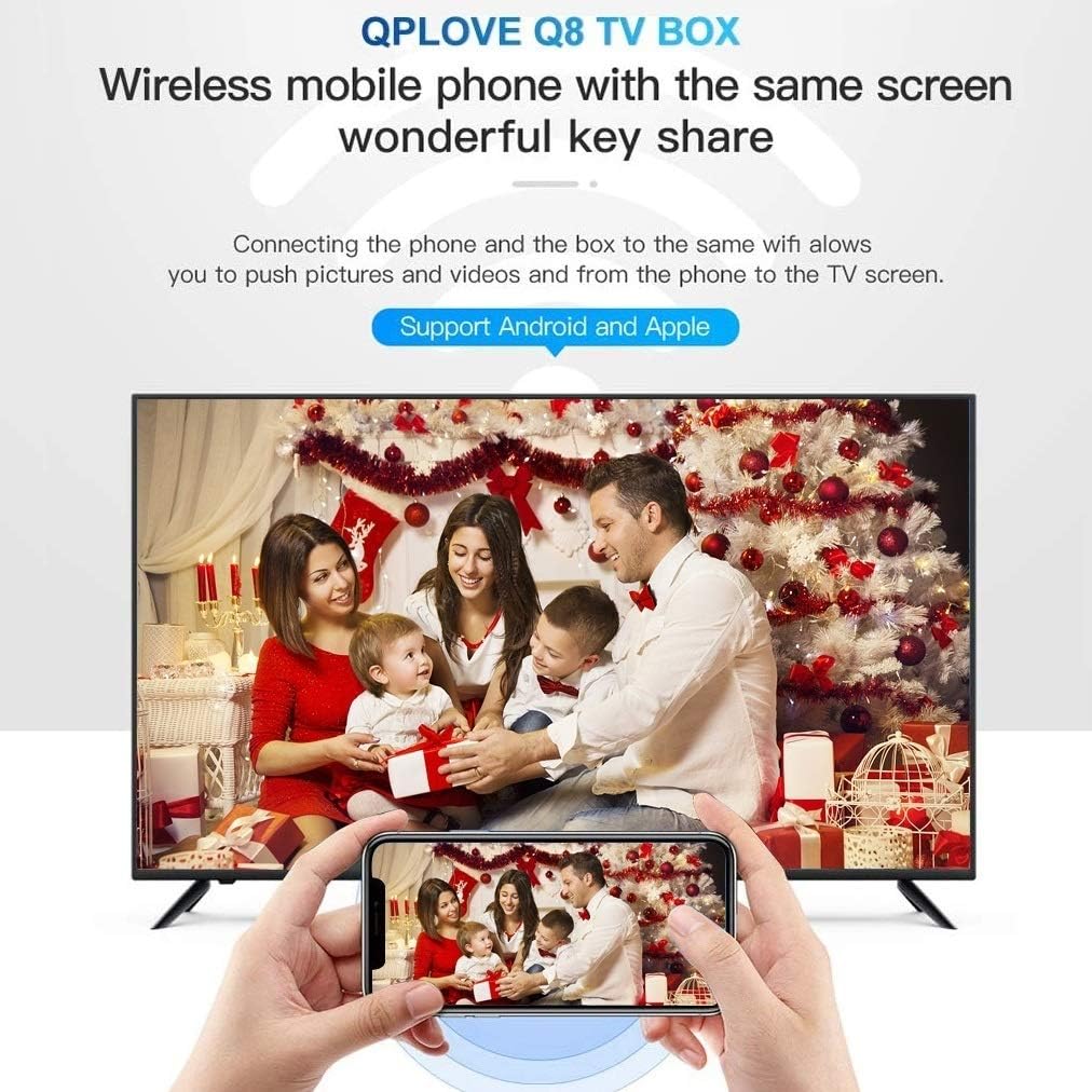 Best Cyber Monday 🔥 Android TV Box,【4GB RAM 128GB ROM】 QPLOVE Q8 Android 10.0 TV Box RK3318 Quad Core 64Bits 2.4G/5GHz WiFi Bluetooth 4.0 USB3.0 Ultra HD 4K Smart TV Box 2021 Upgraded
