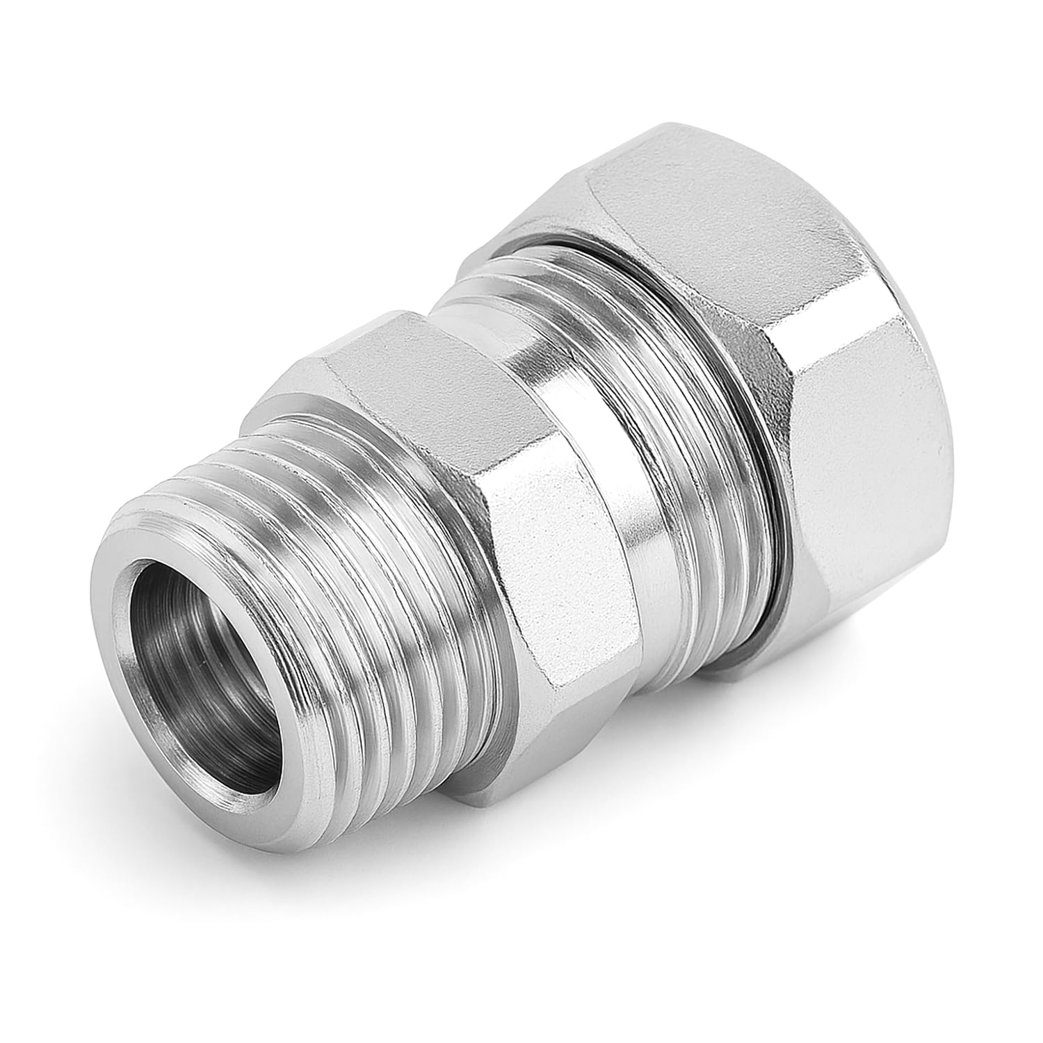 15mm x 1/2" Brass Compression Coupling C x MI Bright Chrome Pipe Fitting