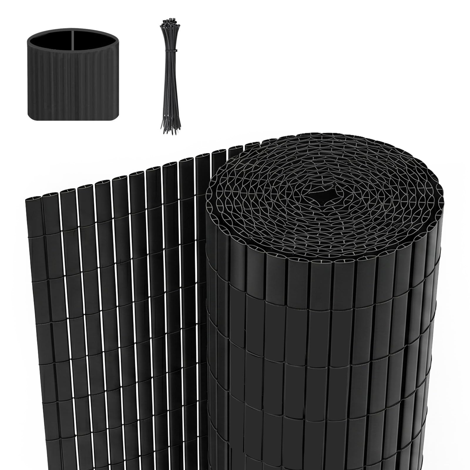 WOLTU Canniccio PVC frangivista giardino 500x120 cm recinzione schermi divisori Resistente ai raggi UV Intemperie Grigio