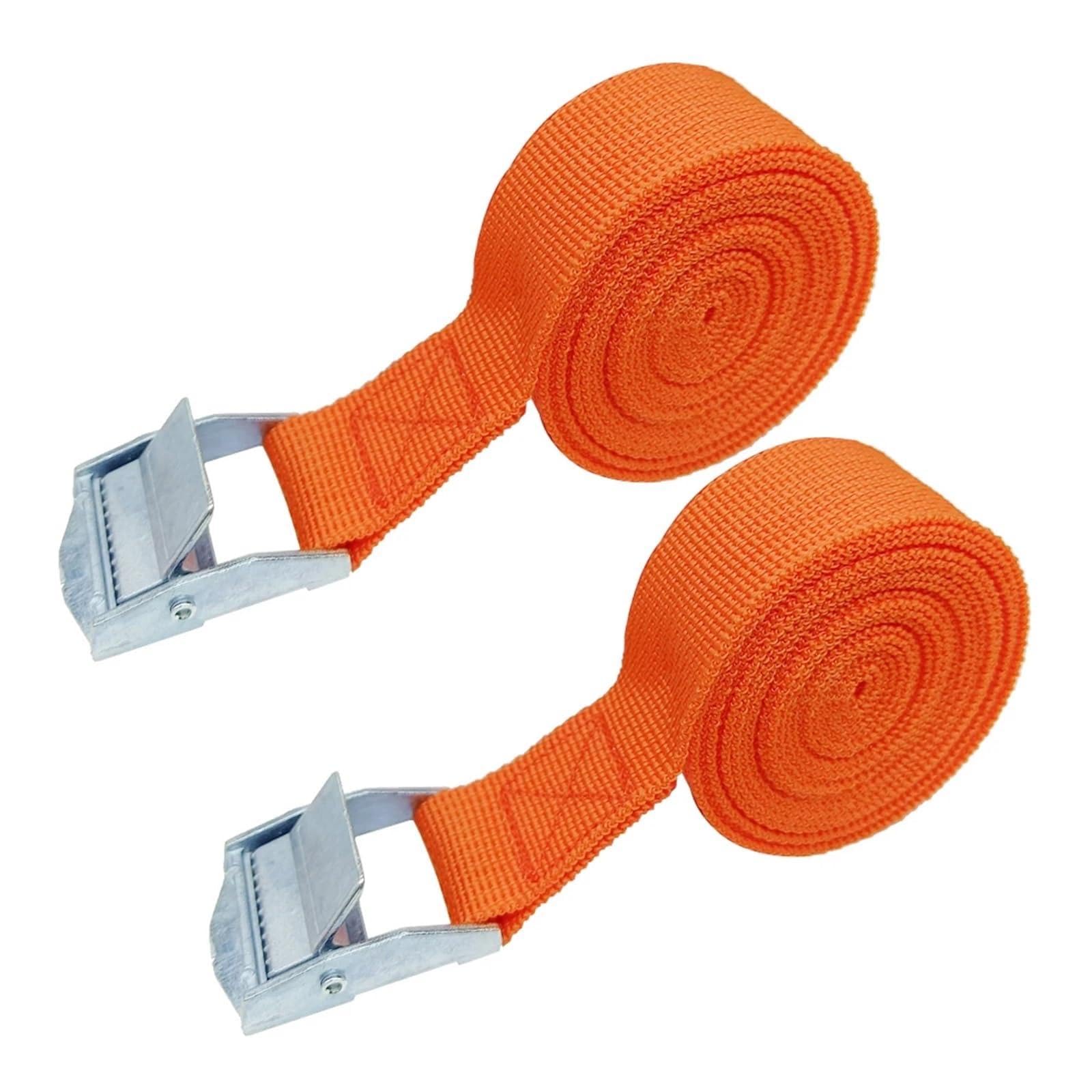 Ratschengurt， 2 Stück 3 Meter Schnallen-Zurrgurte Ladungsgurte for Auto-LKW-Motorrad-Fahrrad-Abschleppseil-Bindegurt Auto-Gepäcktasche Fester Gurt(Oranje)