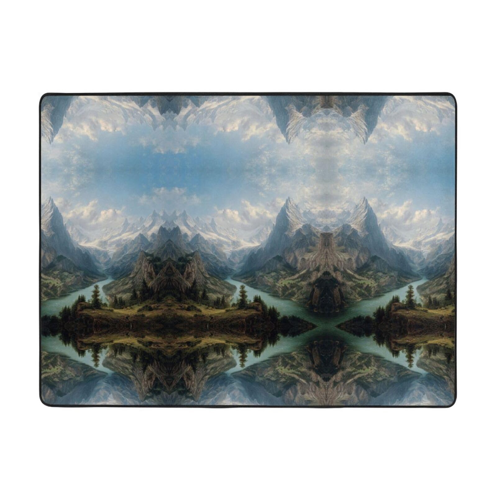 Tapis de sol Famous Mountains durable et absorbant en flanelle