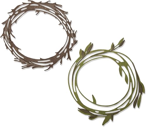 Sizzix Thinlits Die Set 10 Pack, Funky Wreaths by Tim Holtz Cutting dies, Multicolor