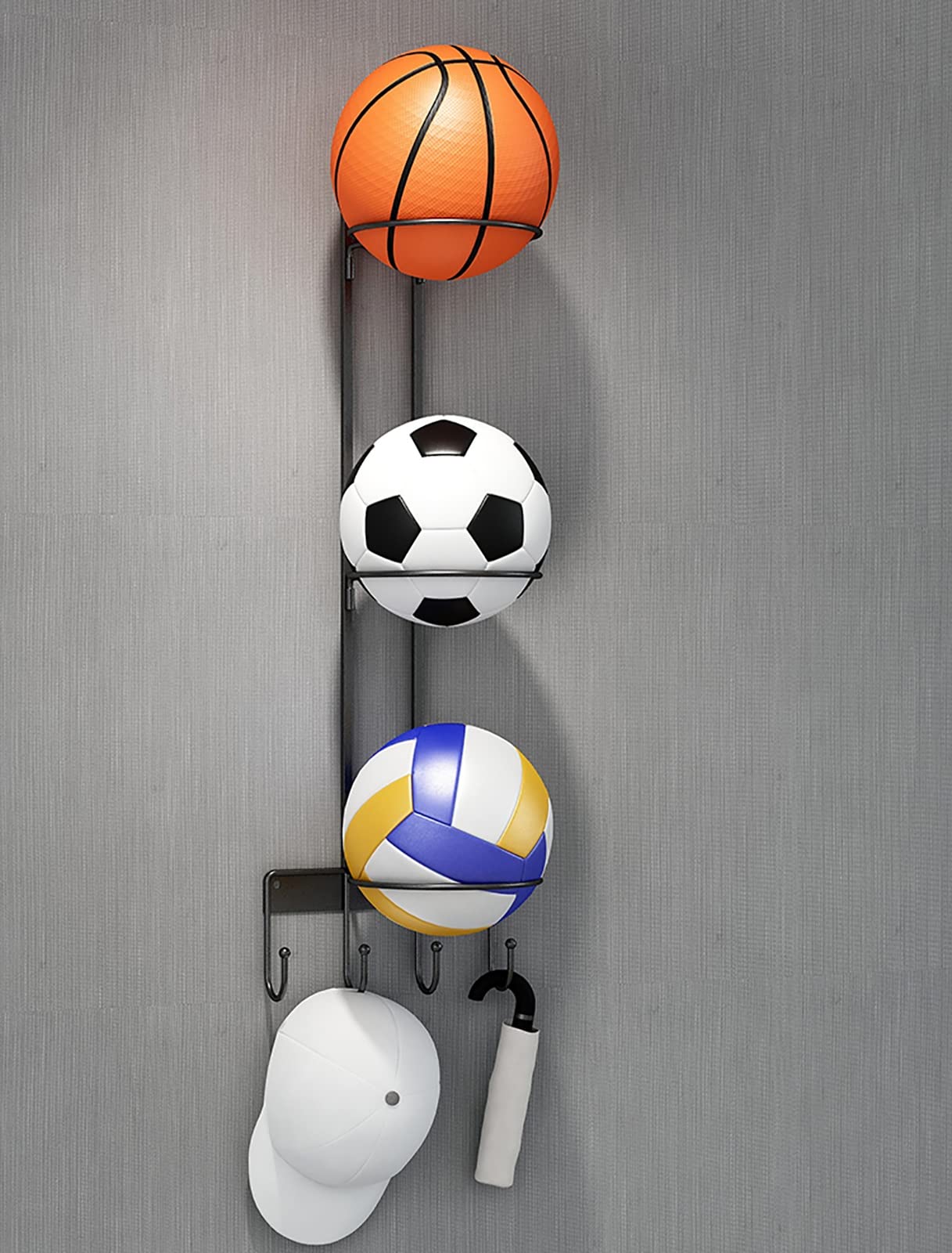 Soporte de pared para pelota de baloncesto en casa estante decorativo para balones de oficina