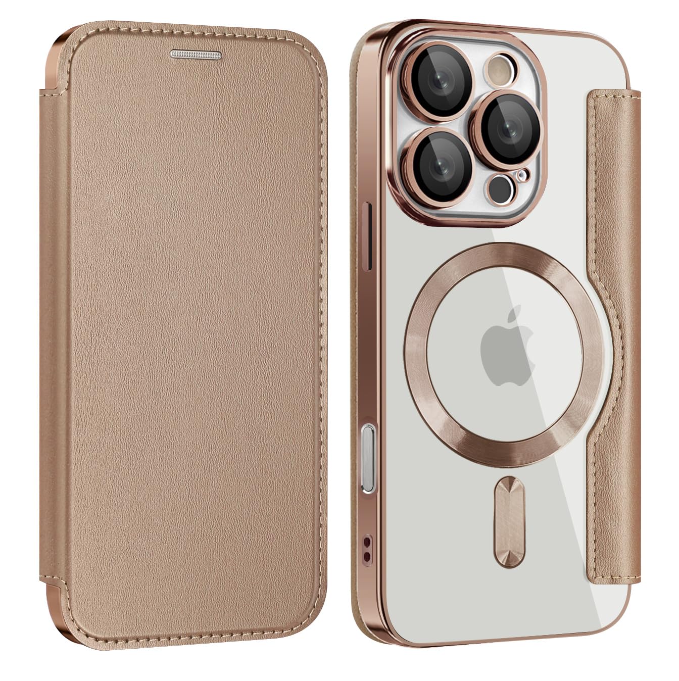 COVERARY×familiar iPhoneケース　iPhone16Pro Flip Case for iPhone 16 Pro Clear Cover Support MagSafe |RFID