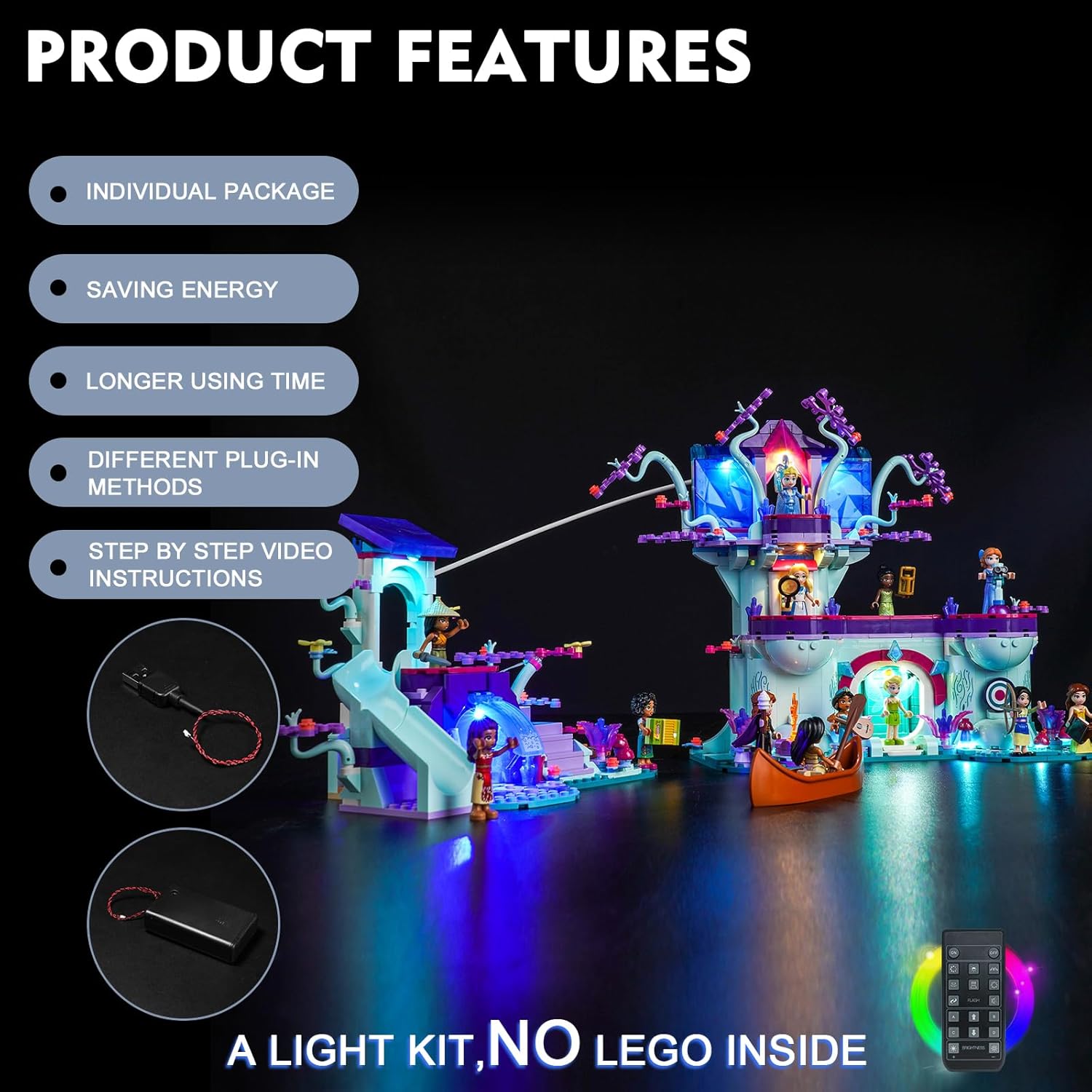 BrickBling LED Lighting Kit Compatible with Lego The Enchanted Treehouse 43215, Remote Control Version Light Compatible with Lego 43215-No Model Included