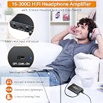 Neoteck Amplificateur d'écoute portable 16-300 Ohm, Amplifiant d' casque rechargeable avec 3.5mm Jack, Contrôle de volume, Interrupteur de gain à deux étages, amplificateur de tête pour téléphone mobile,PC,CD,MP3,MP4 Joueurs-non-Bluetooth
