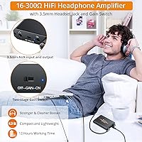 Vista 3 de Neoteck Amplificador Portátil de Auriculares de 3.5mm con Interruptor de Ganancia de Dos Etapas, 16-300 Ohm, Superficie Mate de Aluminio