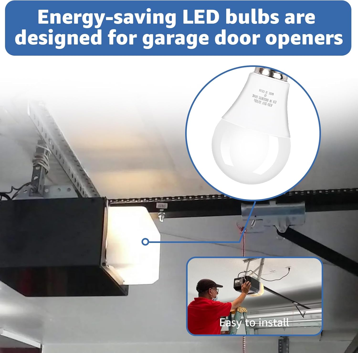 LED Light Bulb for Liftmaster LMLED1 Replacement for Liftmaster Garage Door Opener LED Bulb, 5000K White 2PCS
