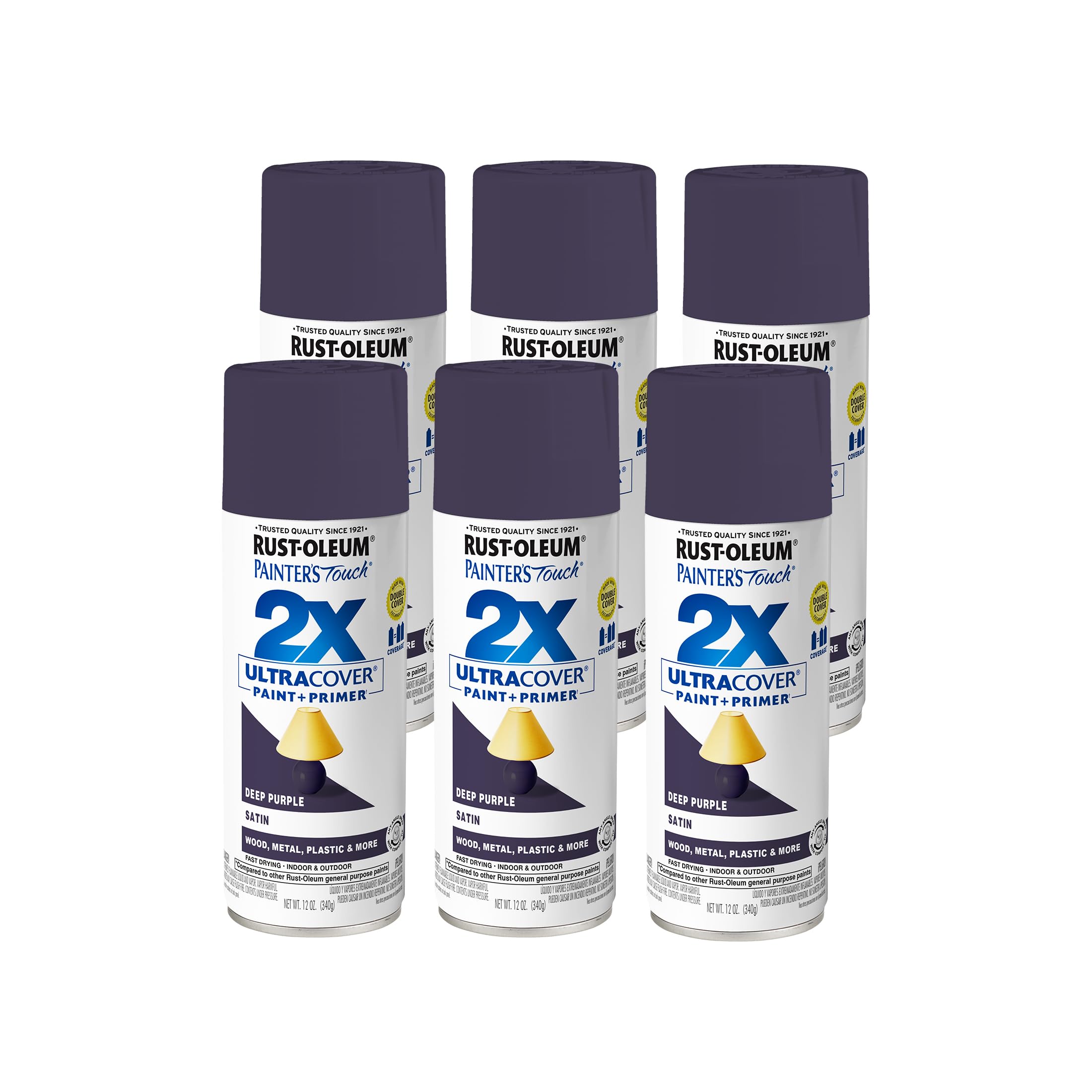 Rust-Oleum Painter's Touch 2X Ultra Cover Spray Paint, Satin Deep Purple