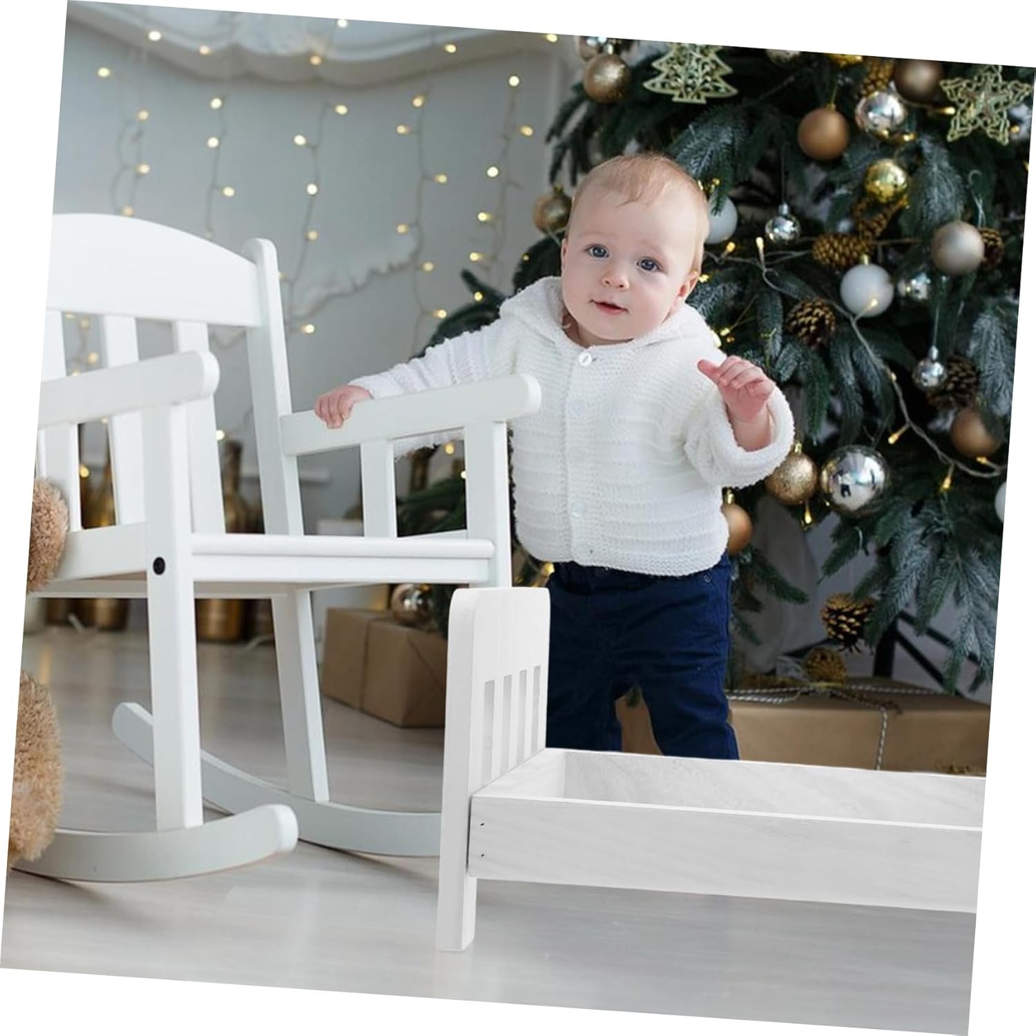 Cabilock Retro Photography Prop Bed Newborn Photo Props for Boys Girls Versatile Furniture for Adjustments for Capturing