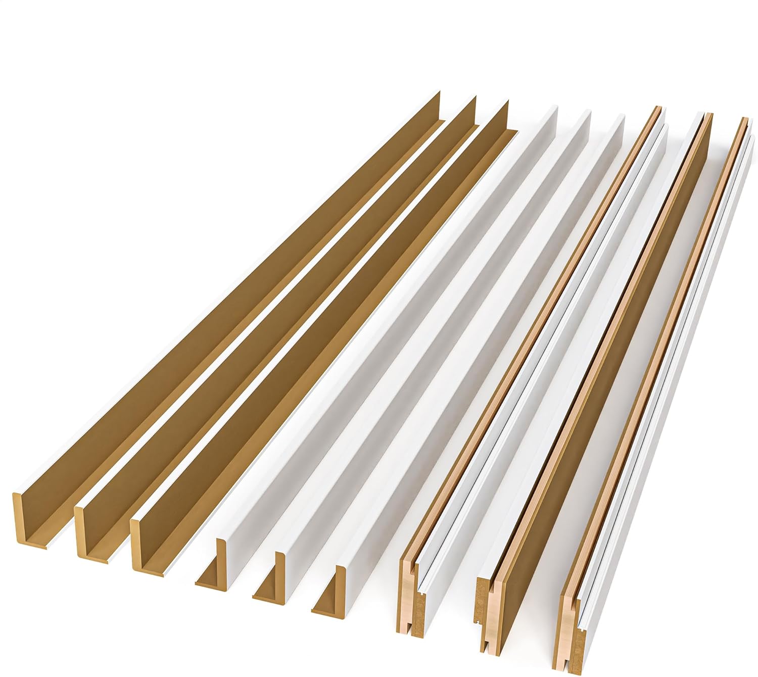 Prefinished Solid Core White Door Jambs and Casings Set for Interior Doors, Door Frame for Doors, Solid Pine Wood Door Jamb Casing and Molding Framing for 80'' Doors