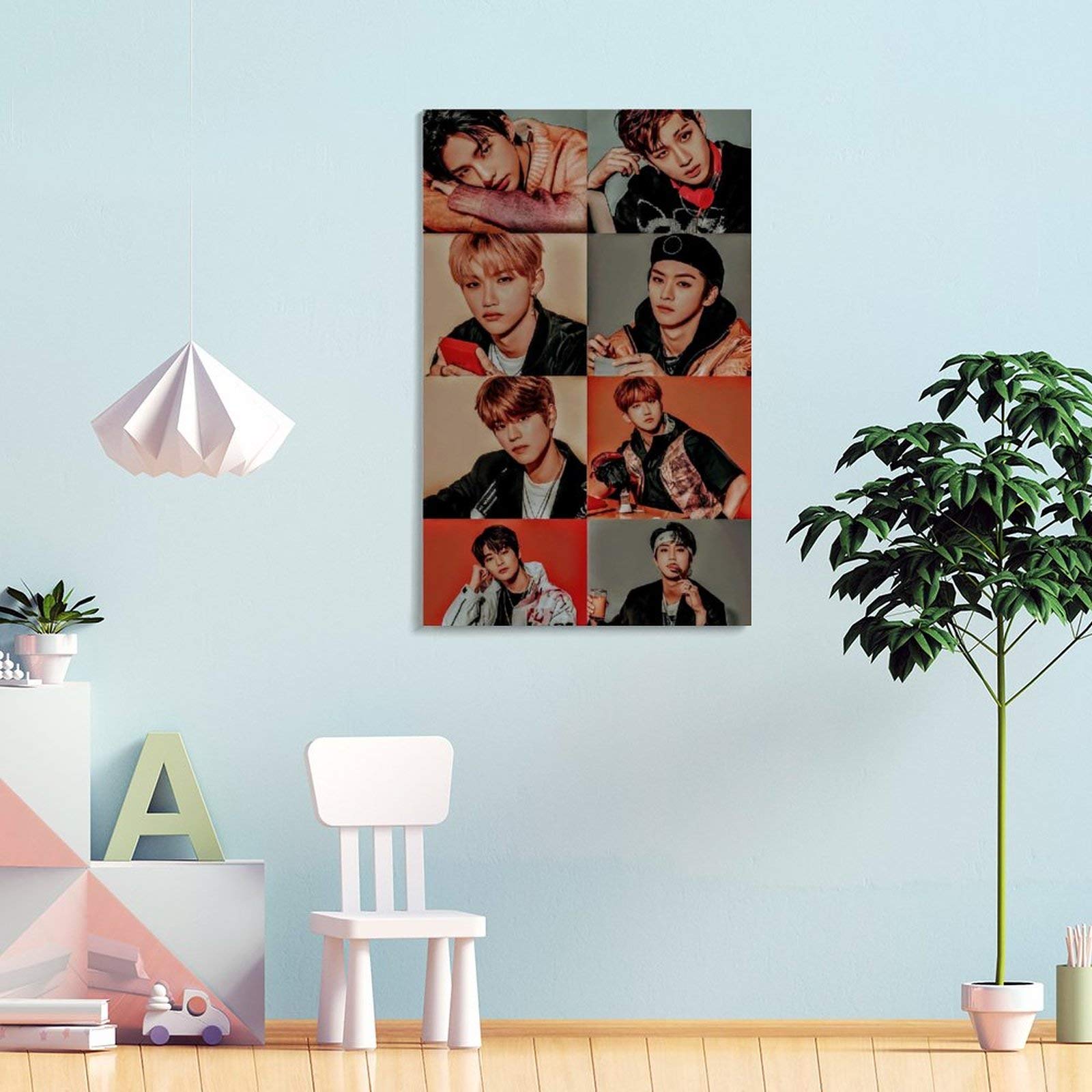 Stray Kids Korean Boy Band Kpop Poster sur toile et décoration murale moderne pour chambre à coucher 20 x 30 cm