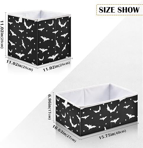 Miniatura 2 de CaTaKu Bats Star - Contenedores de almacenamiento rectangulares de tela para organización, cubos de almacenamiento rectangulares para organizador de