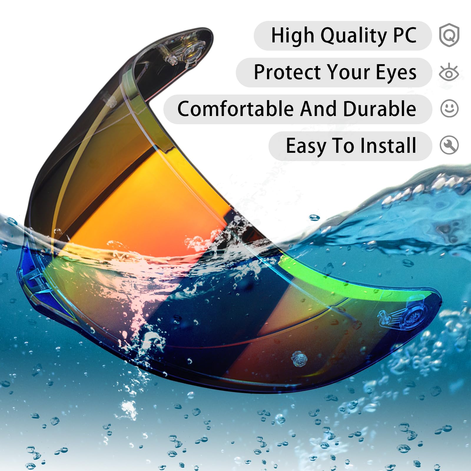 Visiera di Ricambio per Casco adatta per AGV K1 K3SV K5, Visiera per Casco Integrale Resistente ai Raggi UV, Antiappannamento e Antigraffio Visiera per Casco da Moto Lenti per Casco Visiera Protettiva