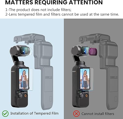 Miniatura 8 de STARTRC Gimbal Funda protectora para DJI Osmo Pocket 3 Creator Combo, almacenamiento anticaídas Protector de pantalla de lente de cámara de mano